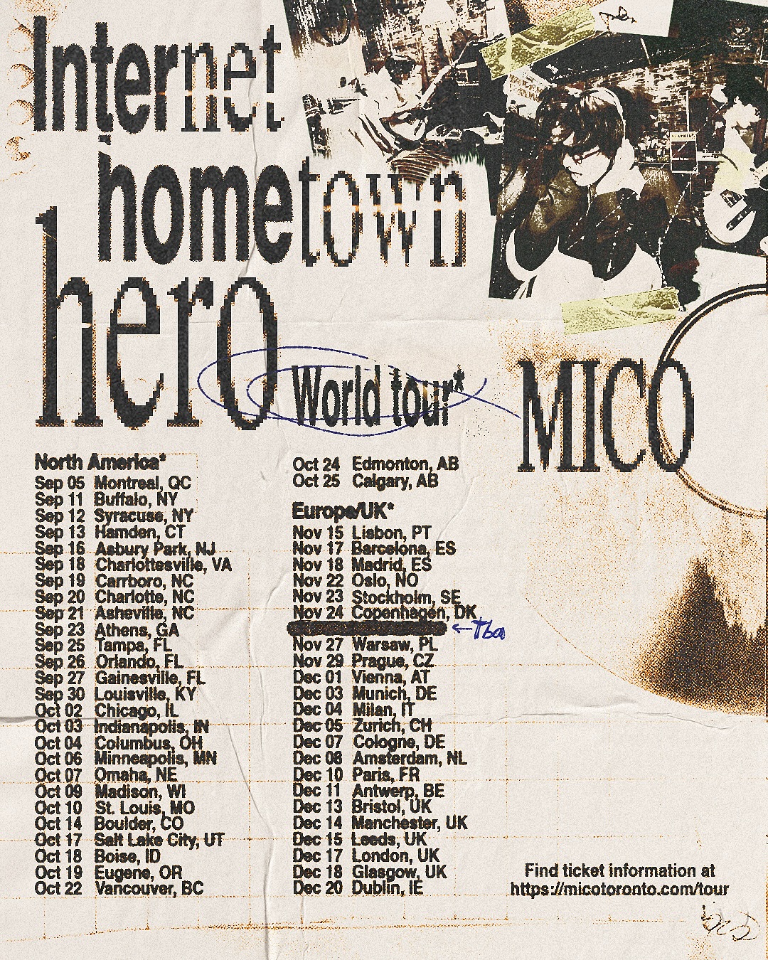 MICO Internet Hometown Hero World Tour Poster 2026